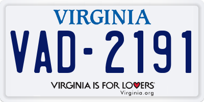 VA license plate VAD2191