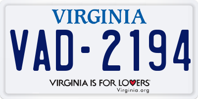 VA license plate VAD2194