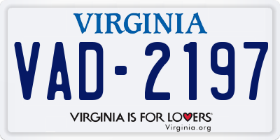 VA license plate VAD2197