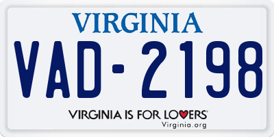 VA license plate VAD2198