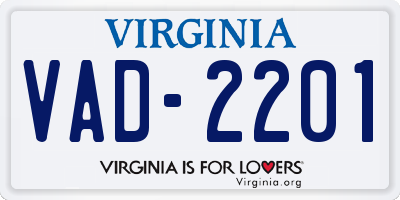 VA license plate VAD2201