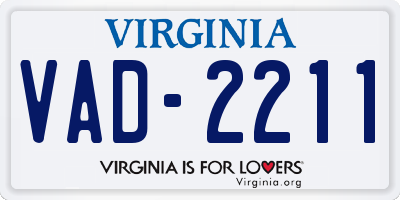 VA license plate VAD2211