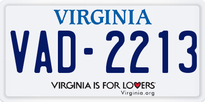 VA license plate VAD2213