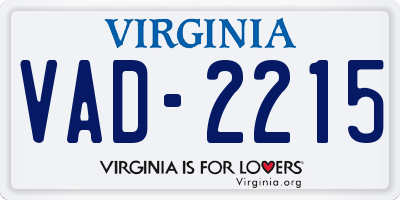 VA license plate VAD2215