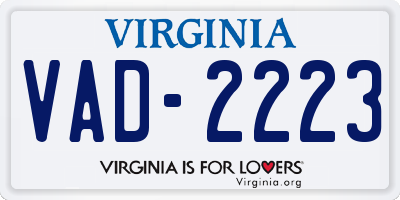 VA license plate VAD2223