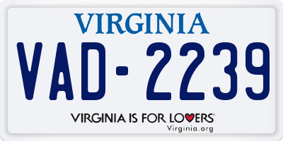 VA license plate VAD2239