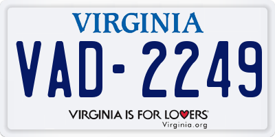 VA license plate VAD2249