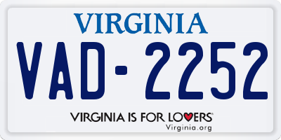 VA license plate VAD2252