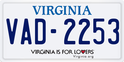 VA license plate VAD2253