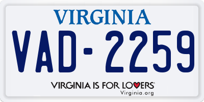 VA license plate VAD2259