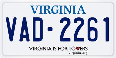 VA license plate VAD2261