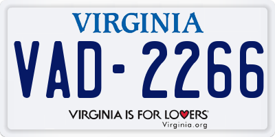 VA license plate VAD2266