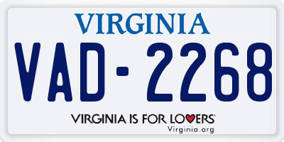 VA license plate VAD2268