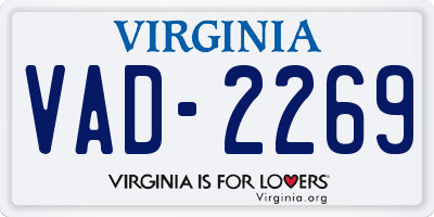 VA license plate VAD2269