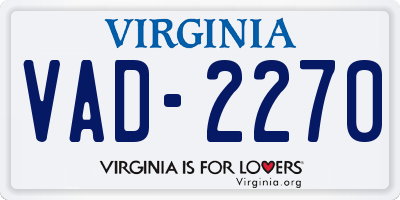 VA license plate VAD2270
