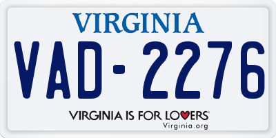 VA license plate VAD2276