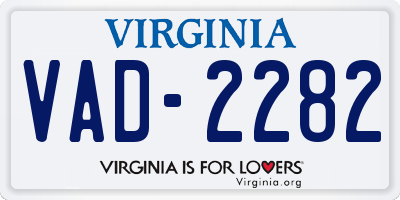 VA license plate VAD2282