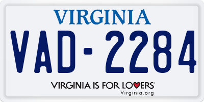 VA license plate VAD2284