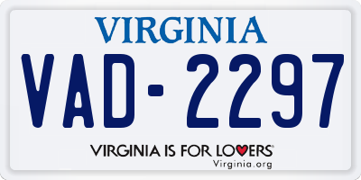 VA license plate VAD2297