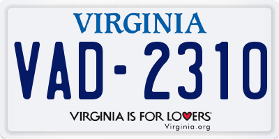 VA license plate VAD2310