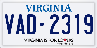 VA license plate VAD2319