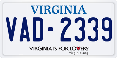 VA license plate VAD2339