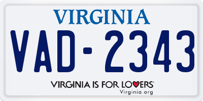 VA license plate VAD2343