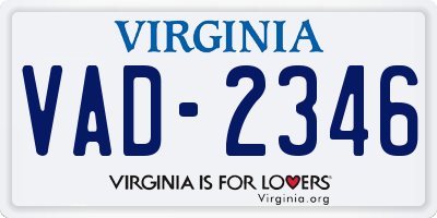VA license plate VAD2346
