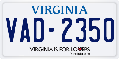 VA license plate VAD2350