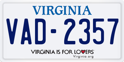 VA license plate VAD2357