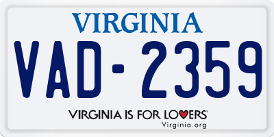 VA license plate VAD2359