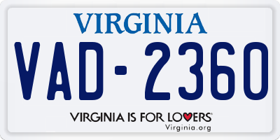 VA license plate VAD2360