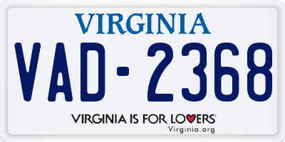 VA license plate VAD2368