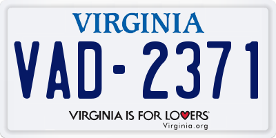 VA license plate VAD2371
