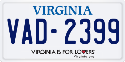 VA license plate VAD2399