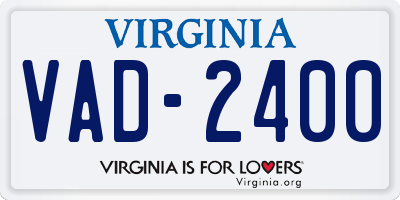 VA license plate VAD2400