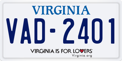 VA license plate VAD2401