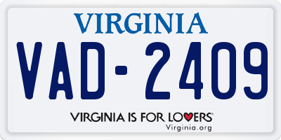 VA license plate VAD2409