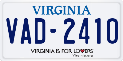 VA license plate VAD2410