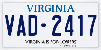 VA license plate VAD2417