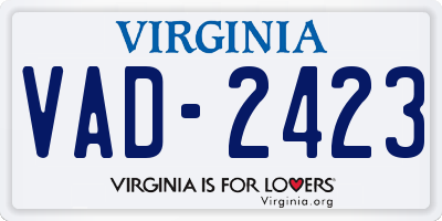 VA license plate VAD2423