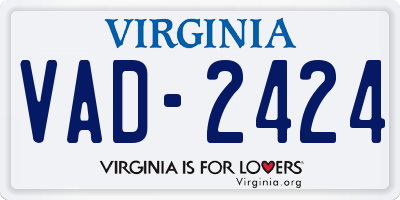 VA license plate VAD2424