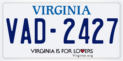 VA license plate VAD2427