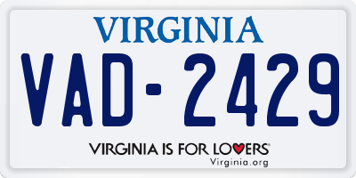 VA license plate VAD2429