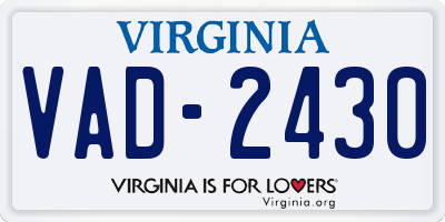 VA license plate VAD2430