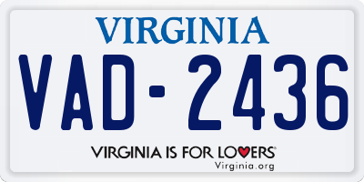 VA license plate VAD2436