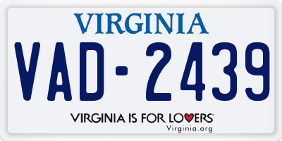 VA license plate VAD2439