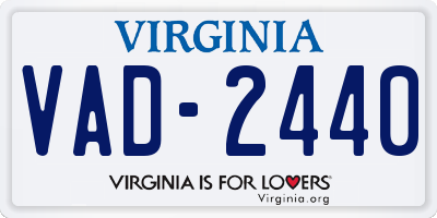 VA license plate VAD2440