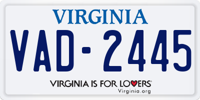 VA license plate VAD2445