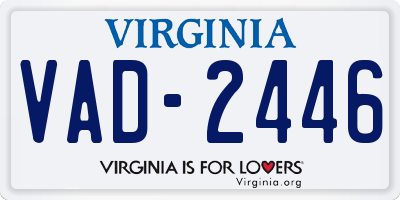 VA license plate VAD2446